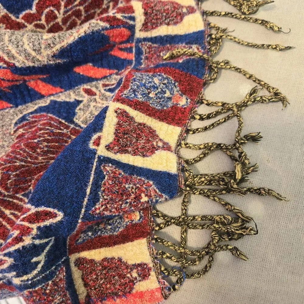 Reversible Tibetan Bengal Tiger Jungalow Print Blanket Shawl Throw 36